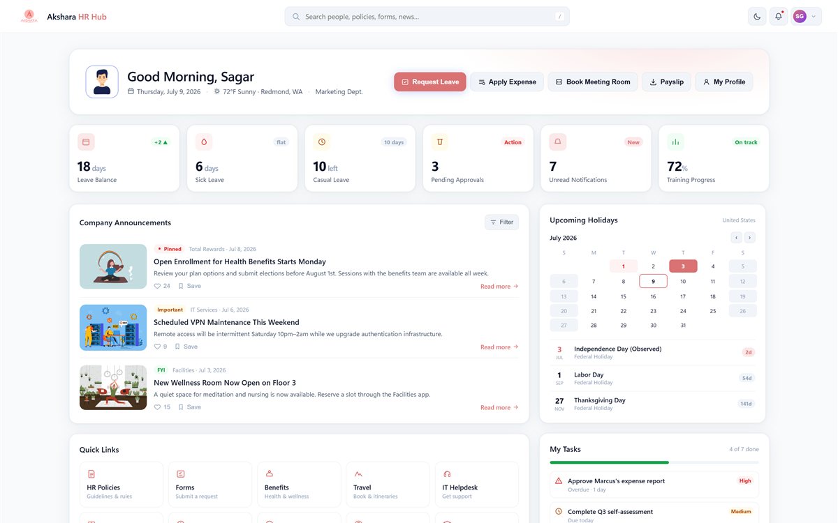 Akshara HR Hub — Modern SharePoint HR Intranet